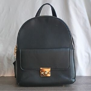 Elegant Black Leather Backpack